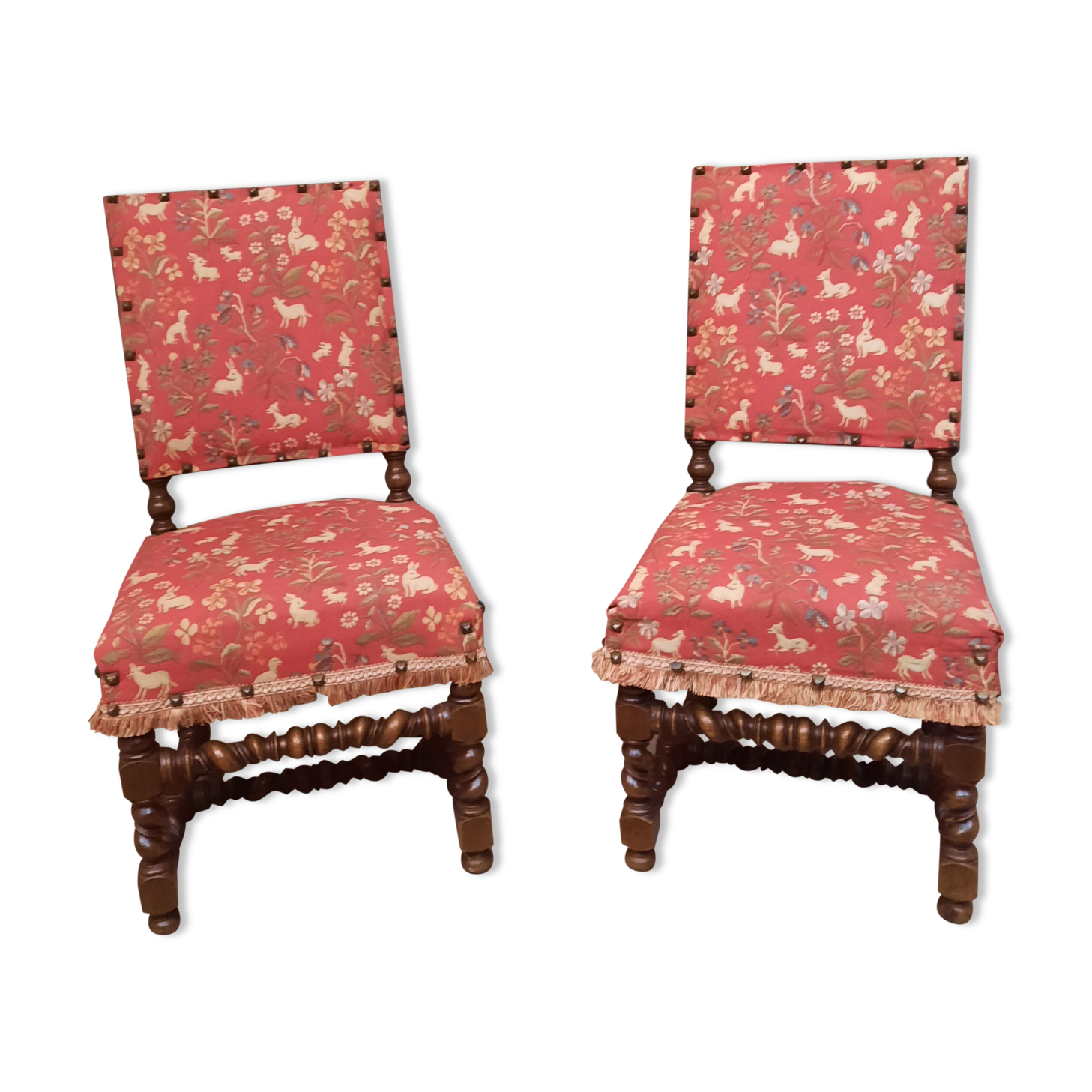 Pair of Louis XIII style chairs