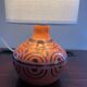 Small vintage lamp hand-painted, ceramic, 1980s.
