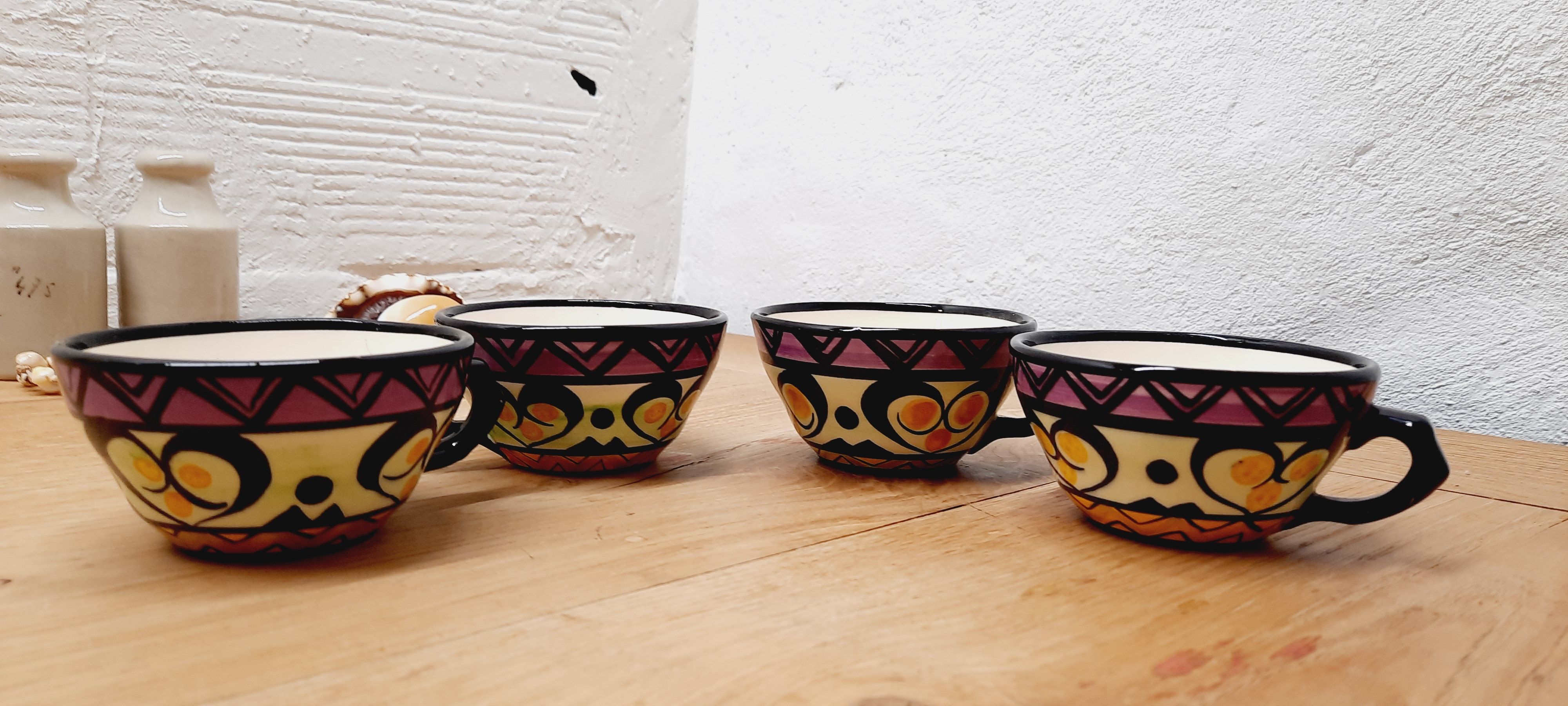Lot 4 ceramic cups Saint Jean