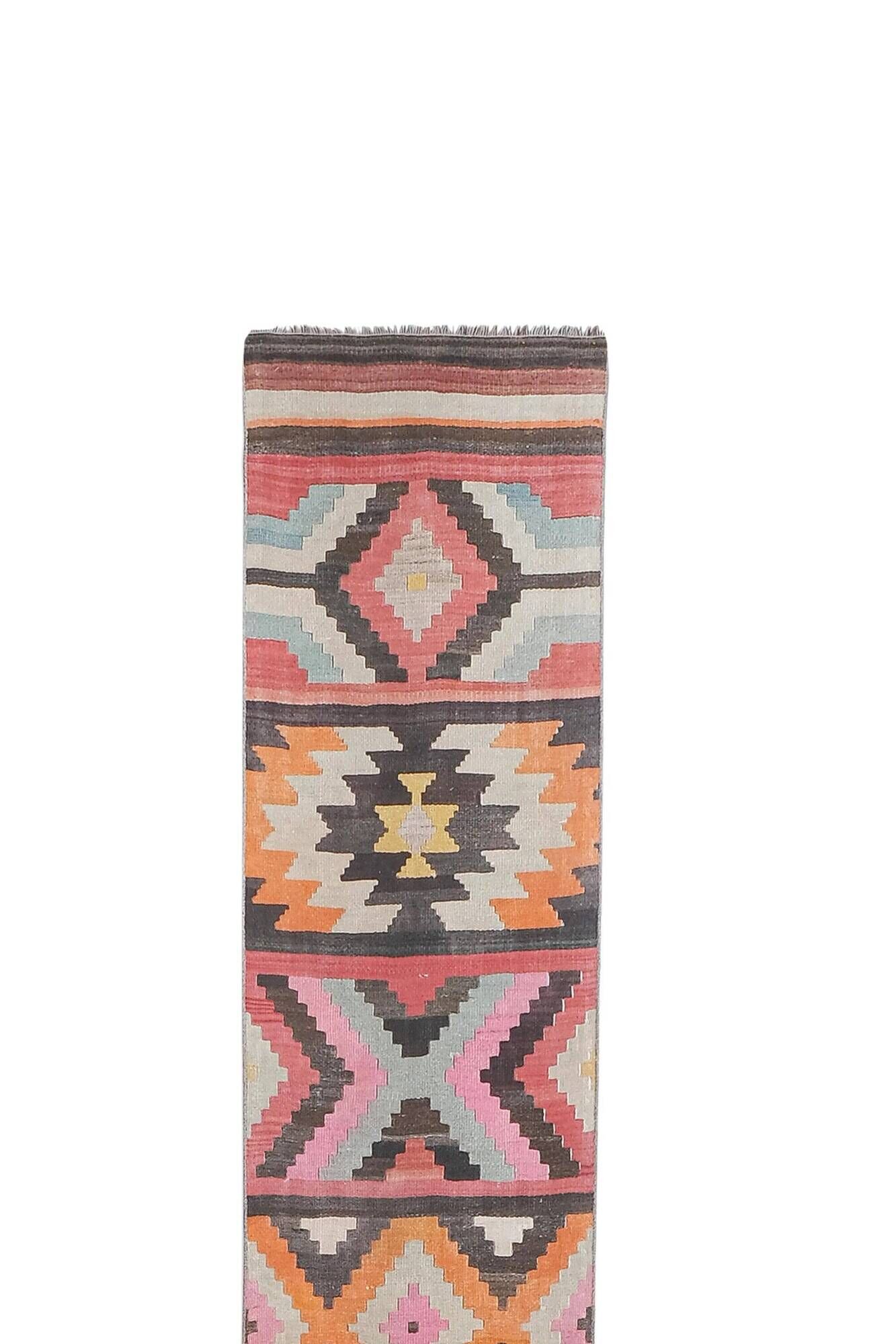 Vintage Turkish hallway rug 70x655 cm