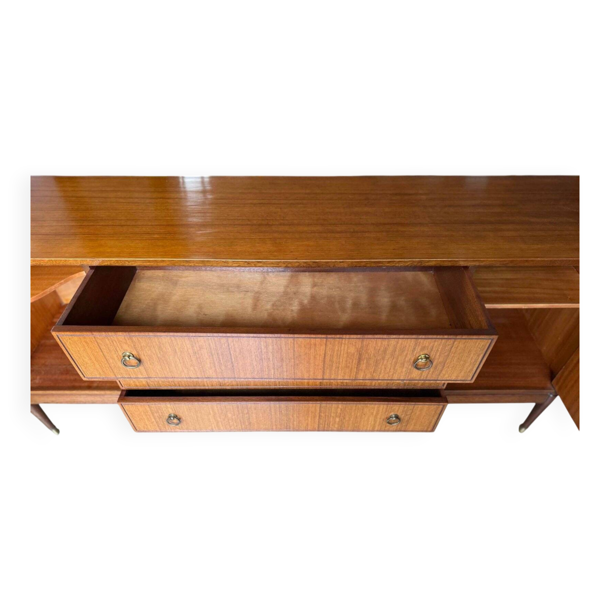Vintage Greaves & Thomas brown teak enfilade, Mid-Century design from the 1960s.