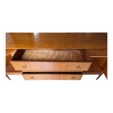 Enfilade vintage Greaves & Thomas en teck marron, design Mid‑Century années 1960