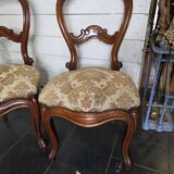 4 Louis Philippe style 19th century cherry wood chairs