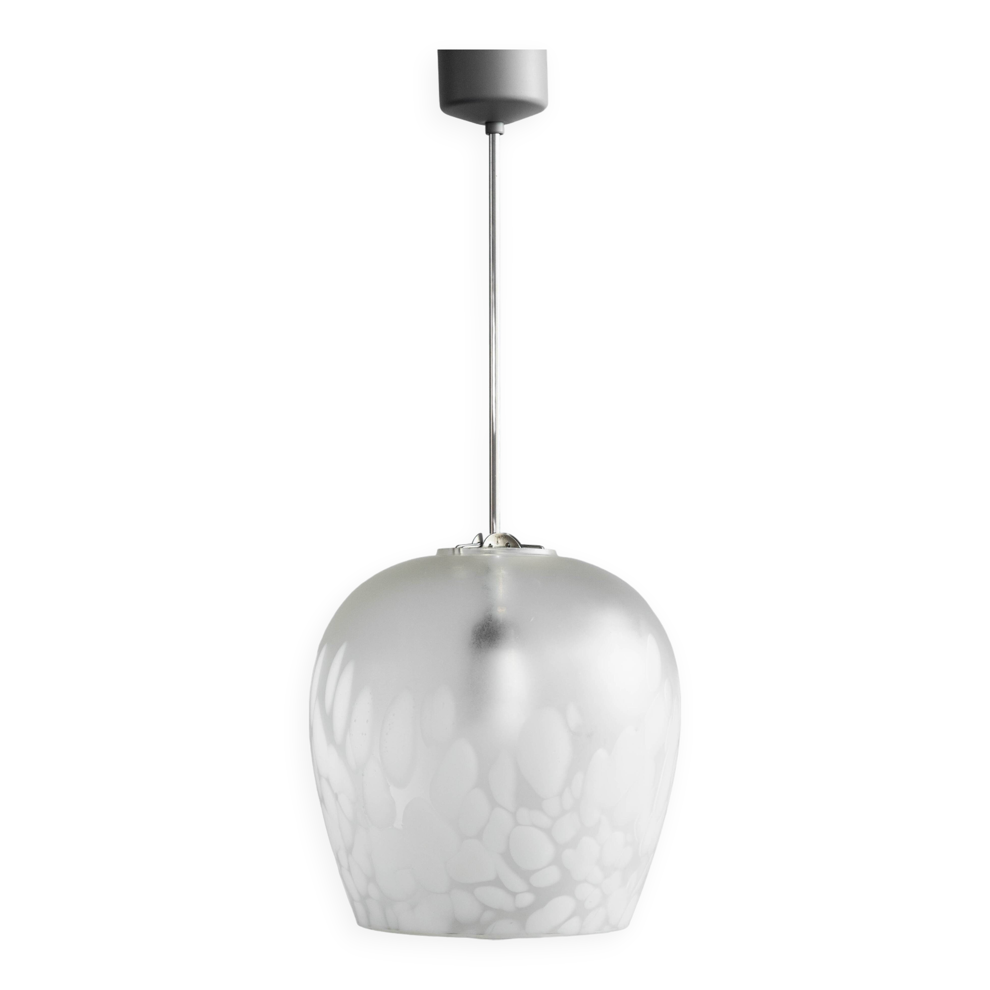 Czechoslovak Flakestone Glass Hanging Lamp, 1970s