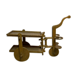 Midcentury brutalist modernist oak bar cart trolley, 1950s