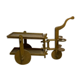 Midcentury brutalist modernist oak bar cart trolley, 1950s
