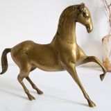 Vintage golden brass horse
