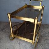 Serving rolling table golden aluminum ep 1970 vintage