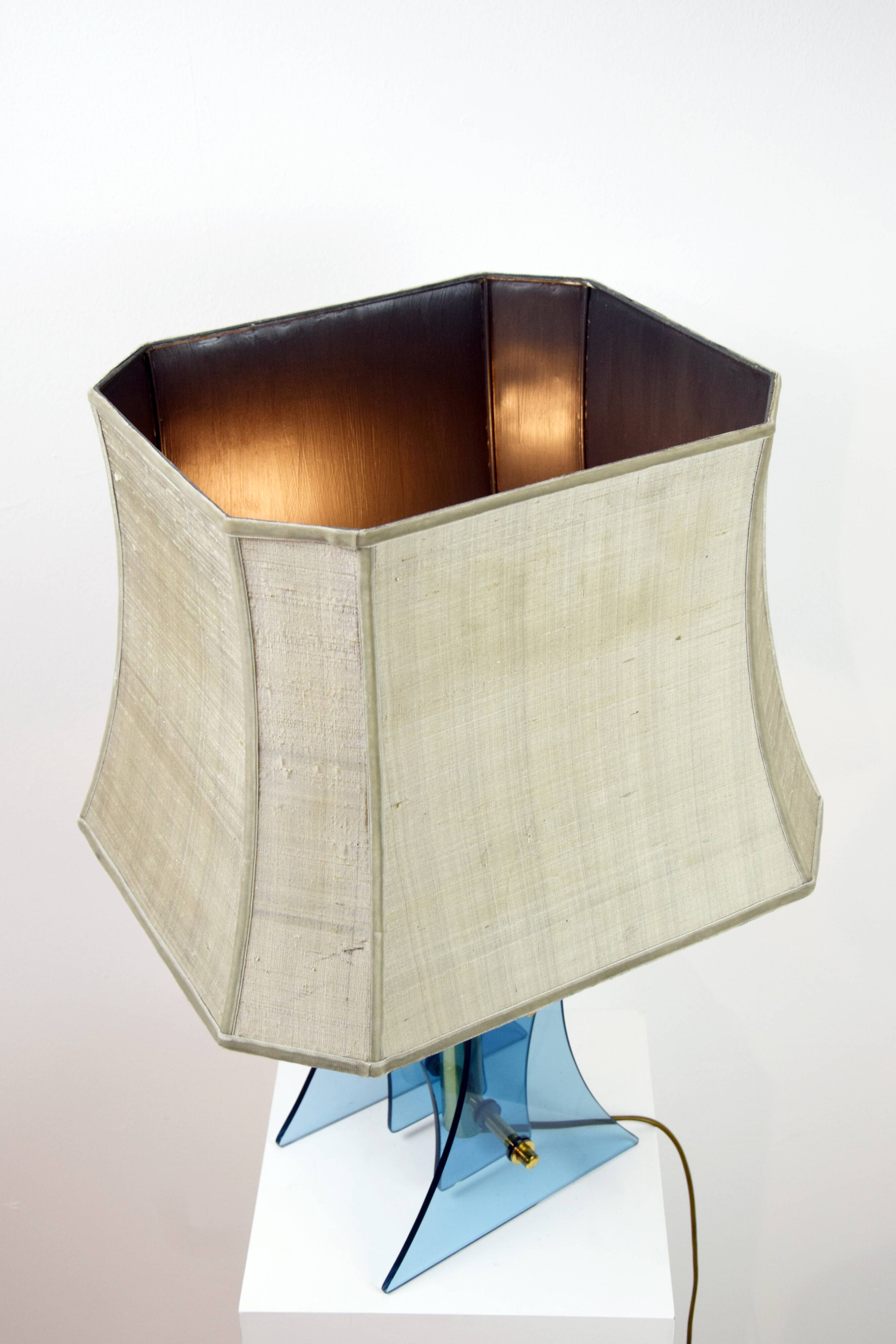 Lampe italienne, piètement en verre, années 60