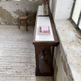 Oak console with white marble top 1970