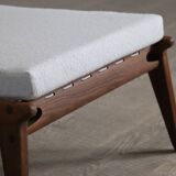 Heinz Heger Hellerau hunting chairs with ottoman, Germany 1950s