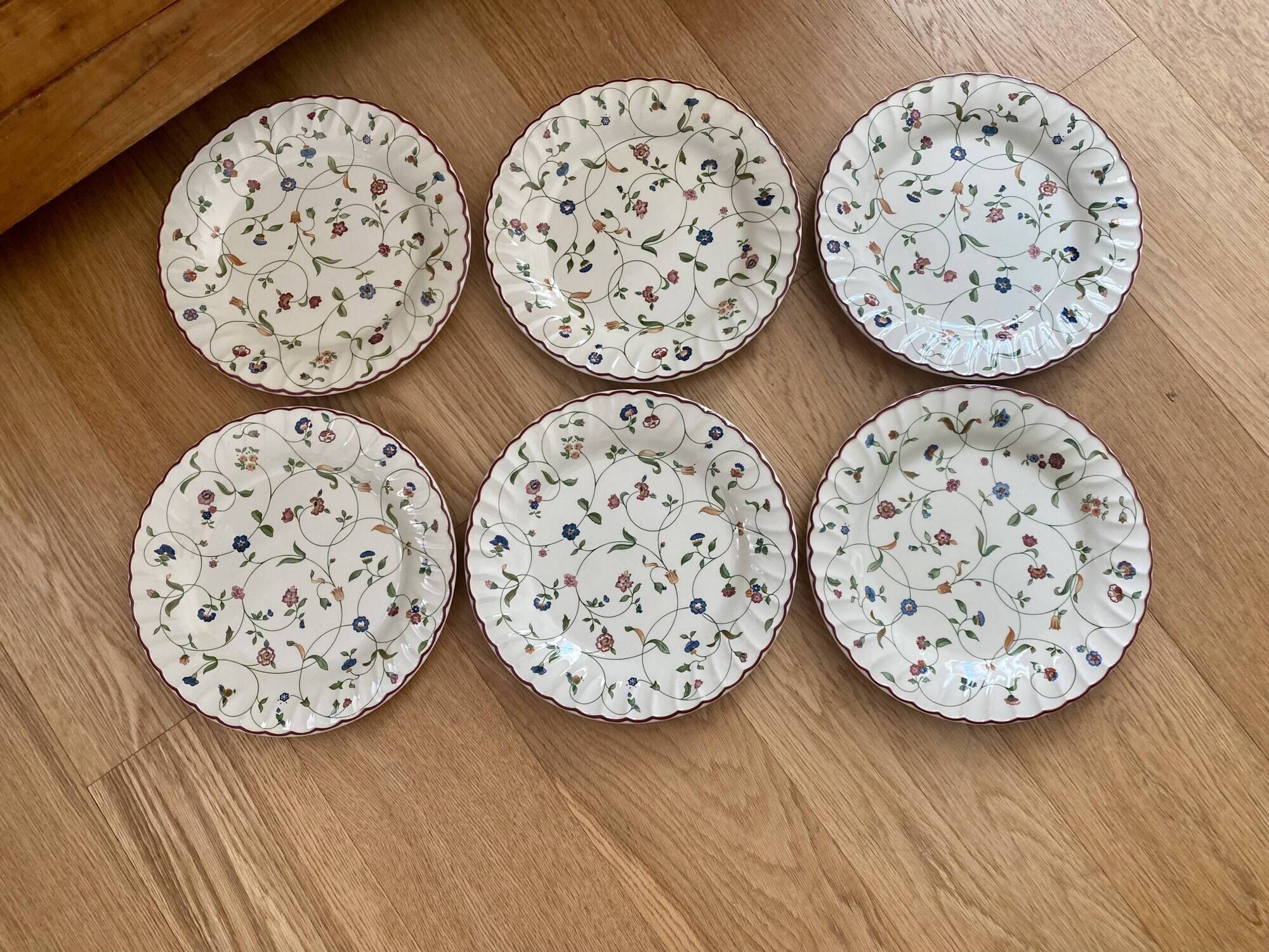 6 plates starter or dessert Oakwood Staffordshire Tableware English porcelain