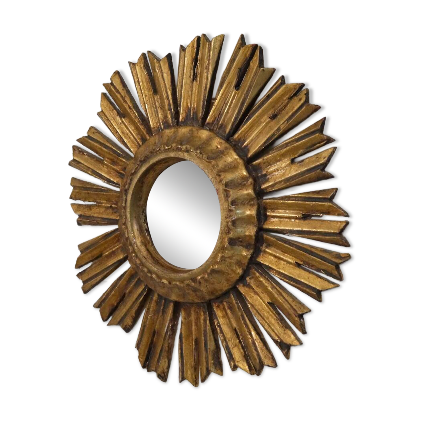 1950s gilded wooden sun mirror