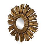 Miroir soleil en bois doré 1950