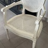 Caned medallion armchair