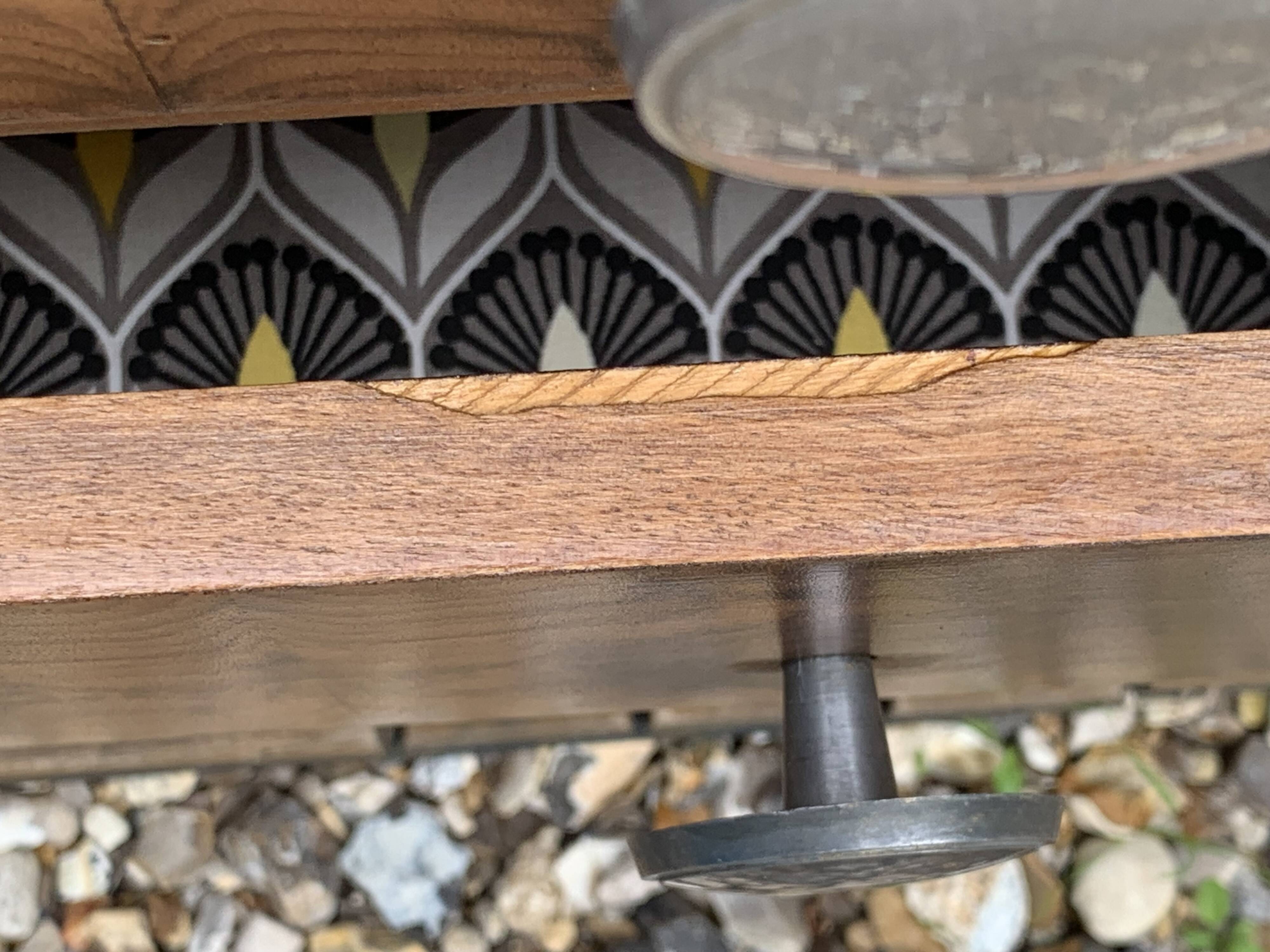 Art Deco chest of drawers in raw walnut burl