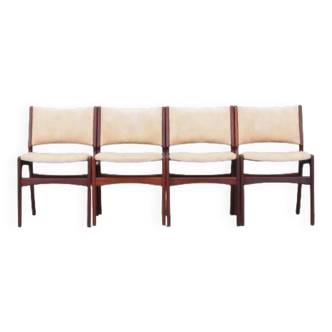Set of four teak chairs, Danish design, 1970s, production: Henning Kjaernulf