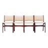 Ensemble de quatre chaises en teck, design danois, années 1970, production : Henning Kjaernulf