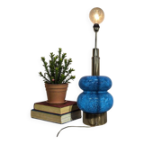 Vintage blue glass floor/table lamp