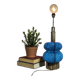 Lampadaire/lampe de table vintage bleue en verre