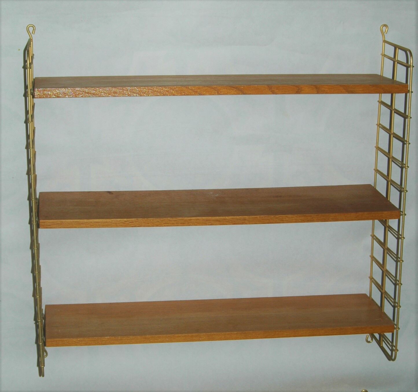Pair of wooden metal shelves design 60