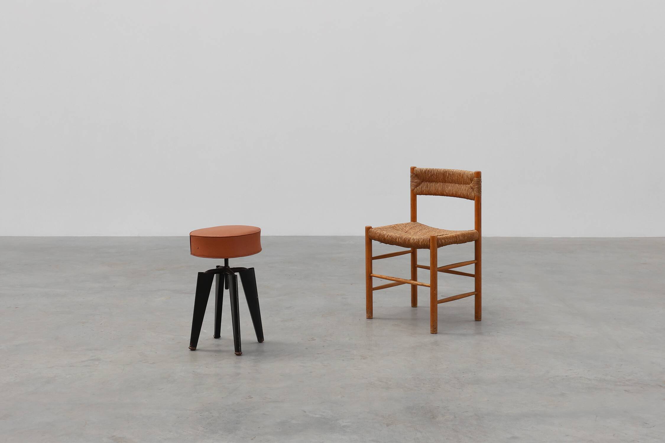 Iconic Clemenceau stool by André Domin and Marcel Genevière, France  1957