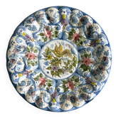 Plat décoratif peint à la main avec motifs floraux