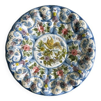 Hand painted decorative dish with floral motifs