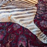 Real zebra skin rug