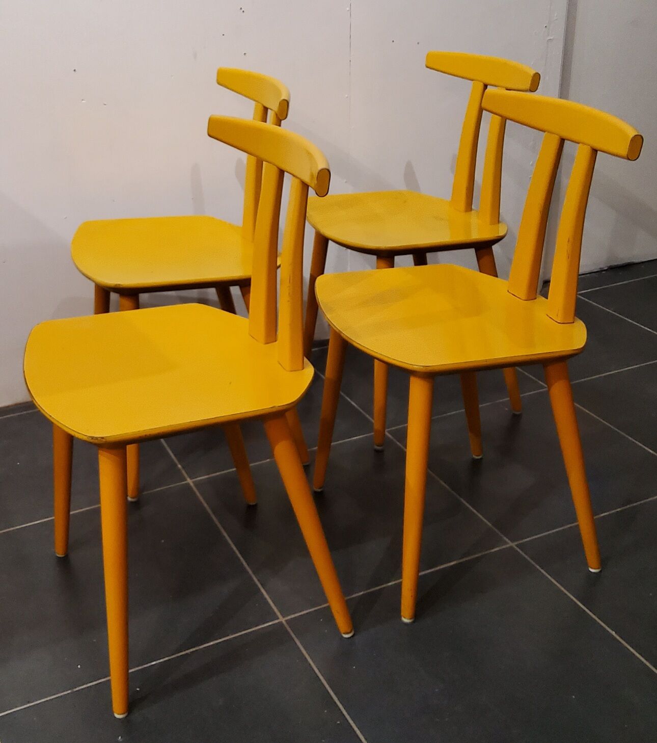 4 chaises j48, design poul m.volther, 1950, fdb møbler