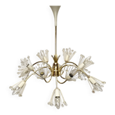 Austrian flower chandelier by Emil Stejnar for Rupert Nikoll, Vienna, Austria, 1950s.