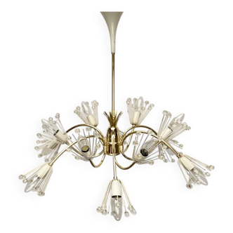 Austrian flower chandelier by Emil Stejnar for Rupert Nikoll, Vienna, Austria, 1950s.