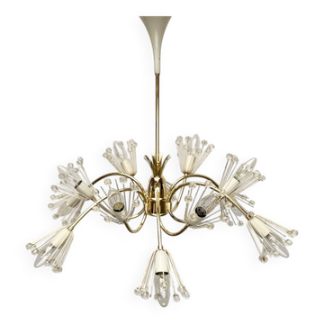 Austrian flower chandelier by Emil Stejnar for Rupert Nikoll, Vienna, Austria, 1950s.