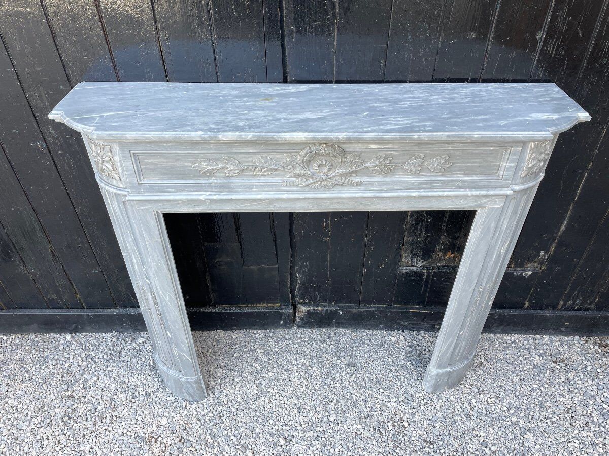 Louis XVI style fireplace in Turquin blue marble circa 1900