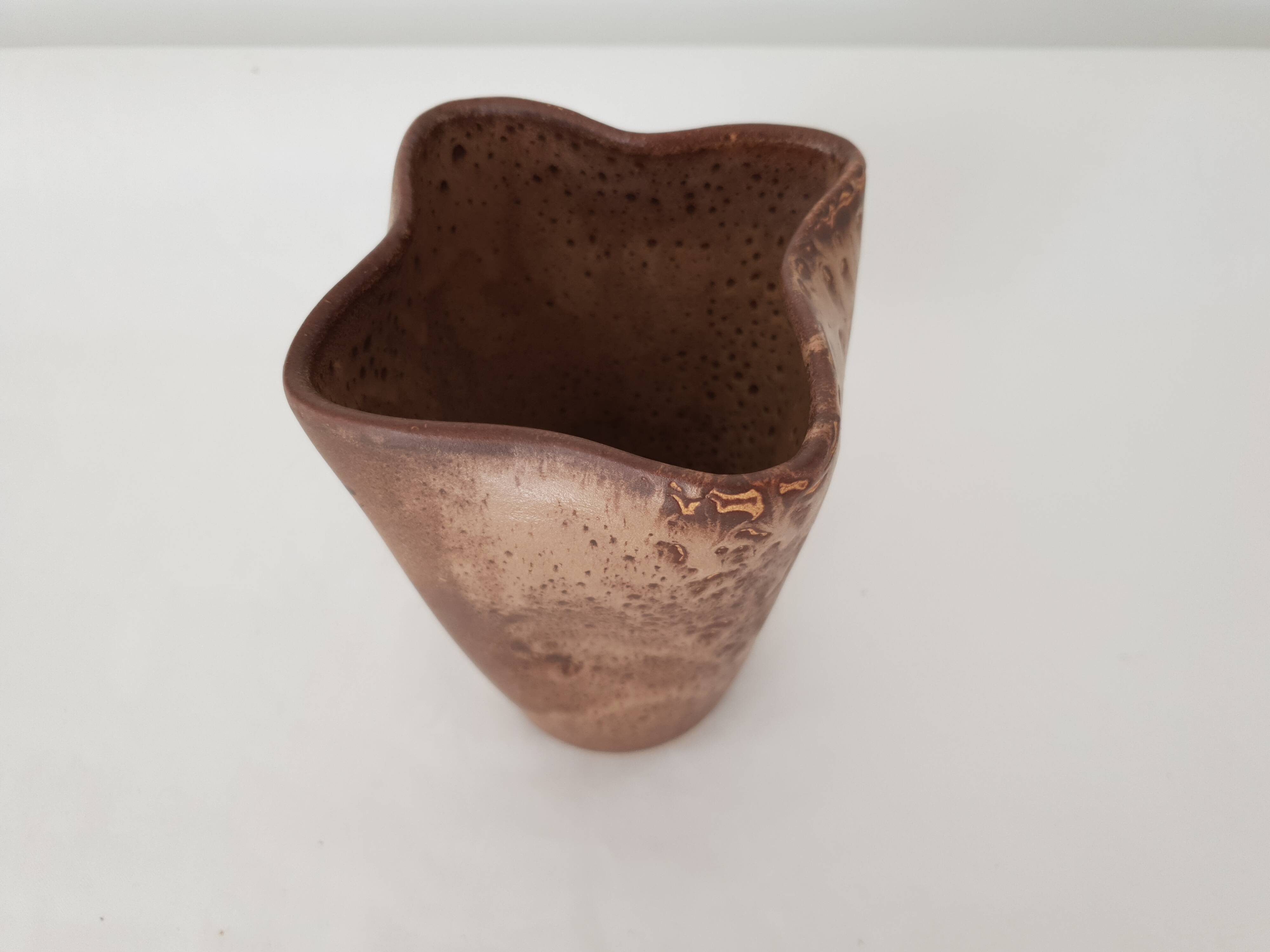 Ceramic vase with floral motif signed Vallauris