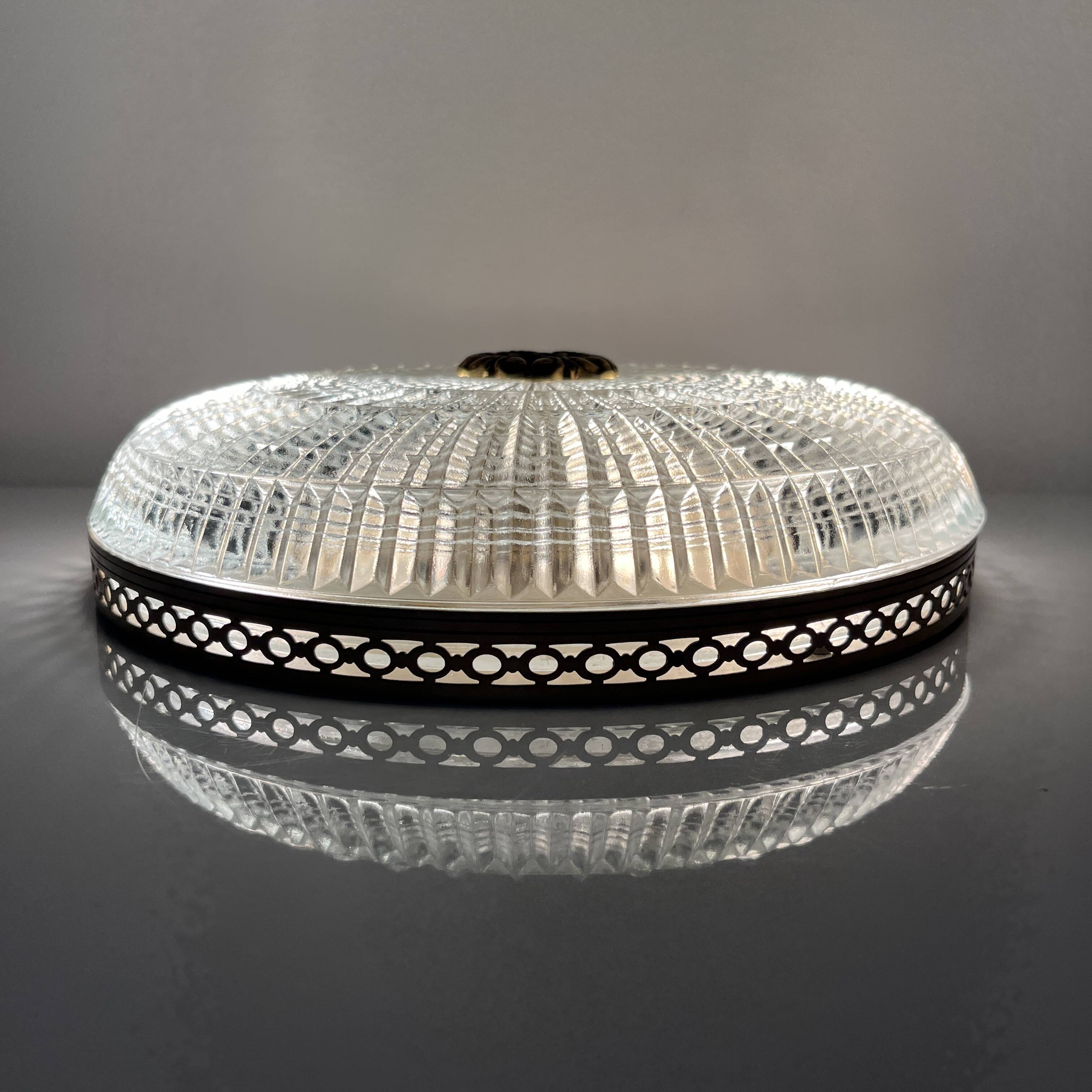 Lucien Gau Two-light gold/crystal ceiling light 680/25