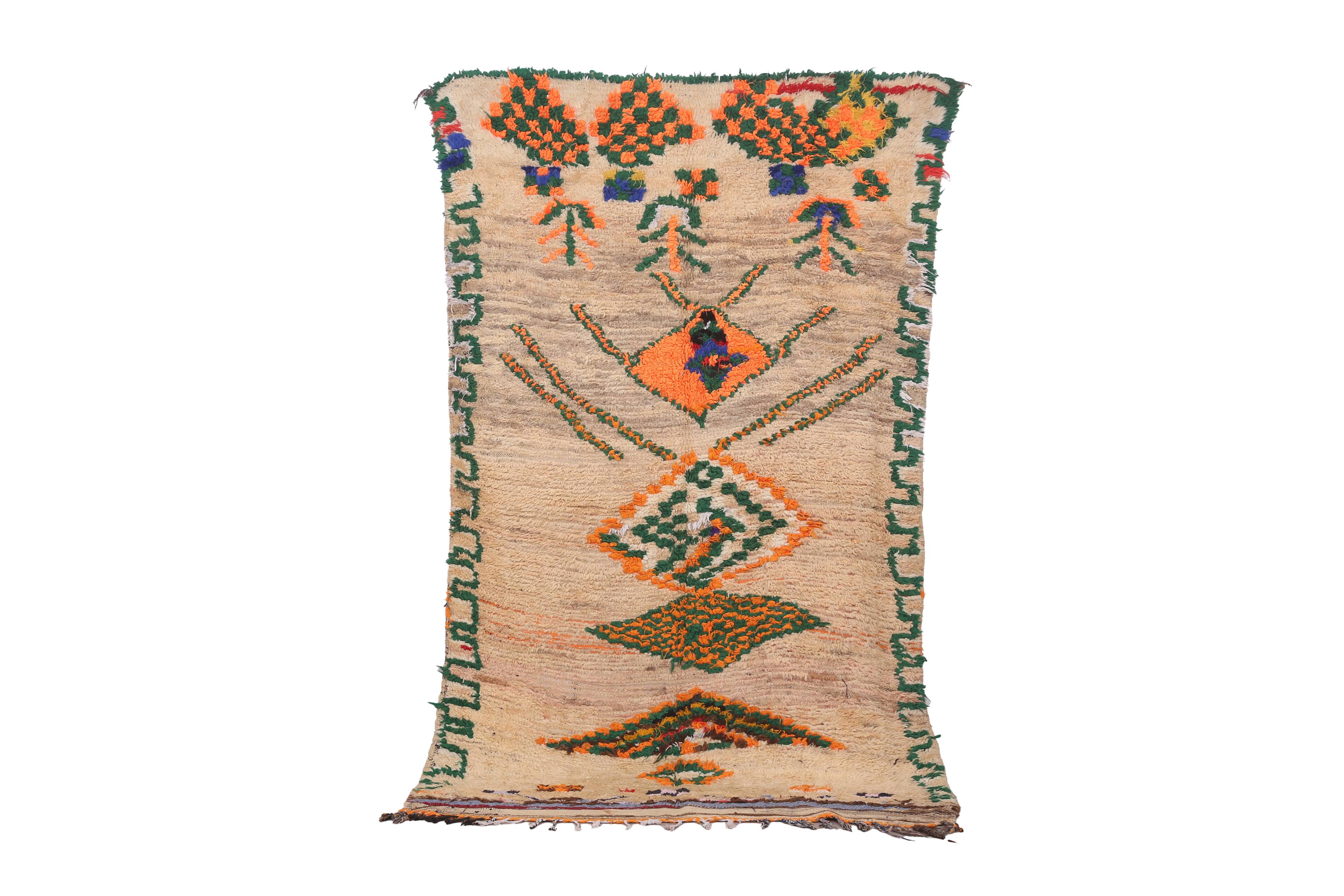 Vintage Moroccan Rug 148 x 260 cm - Tribal Moroccan rug - Berber Wool Rug