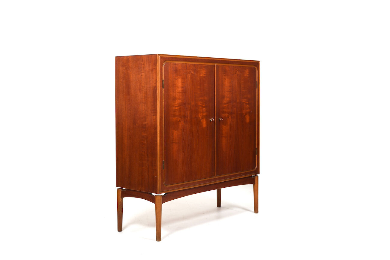Mid century danish teak and birch wood cabinet