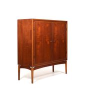 Armoire en teck danois et en bois de bouleau du milieu du siècle