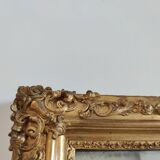 Rectangular golden mirror moldings plant motifs nineteenth H: 130cm
