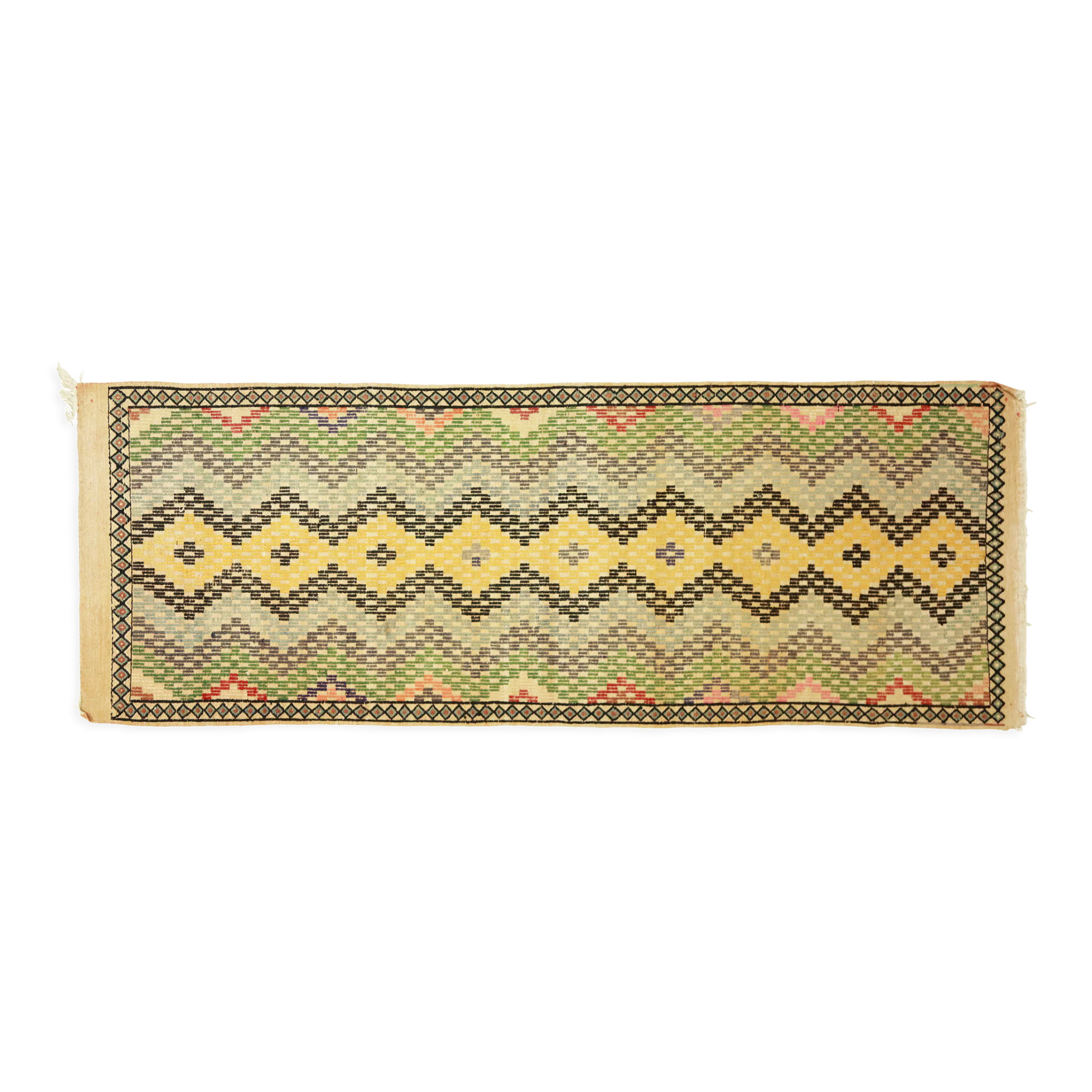 Anatolian handmade kilim rug 285 cm x 102 cm