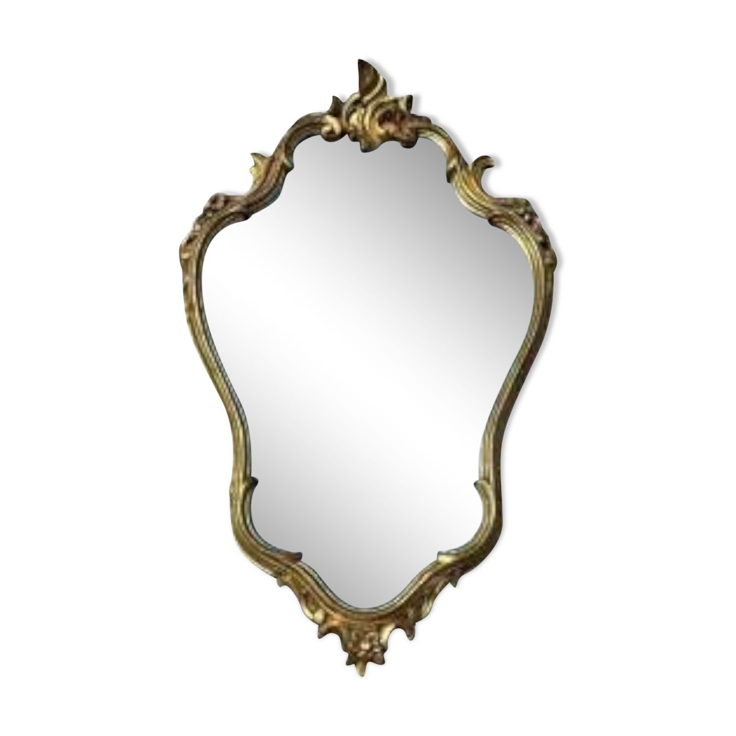 Louis XV style mirror in vintage gold composite 70'S 42x68cm