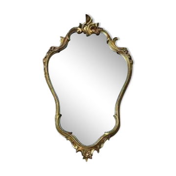 Louis XV style mirror in vintage gold composite 70'S 42x68cm