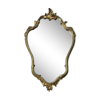 Louis XV style mirror in vintage gold composite 70'S 42x68cm