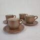 4 Norman coffee cups / Puisaye / Pyrite stoneware