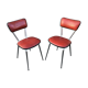 Paire de chaises simili skaï mid century vintage 1960