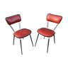 Paire de chaises simili skaï mid century vintage 1960