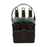 Set 3 bottles with leather bottle holders