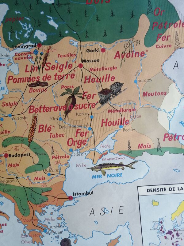 Carte scolaire vintage mdi: Afrique-Europe économique.