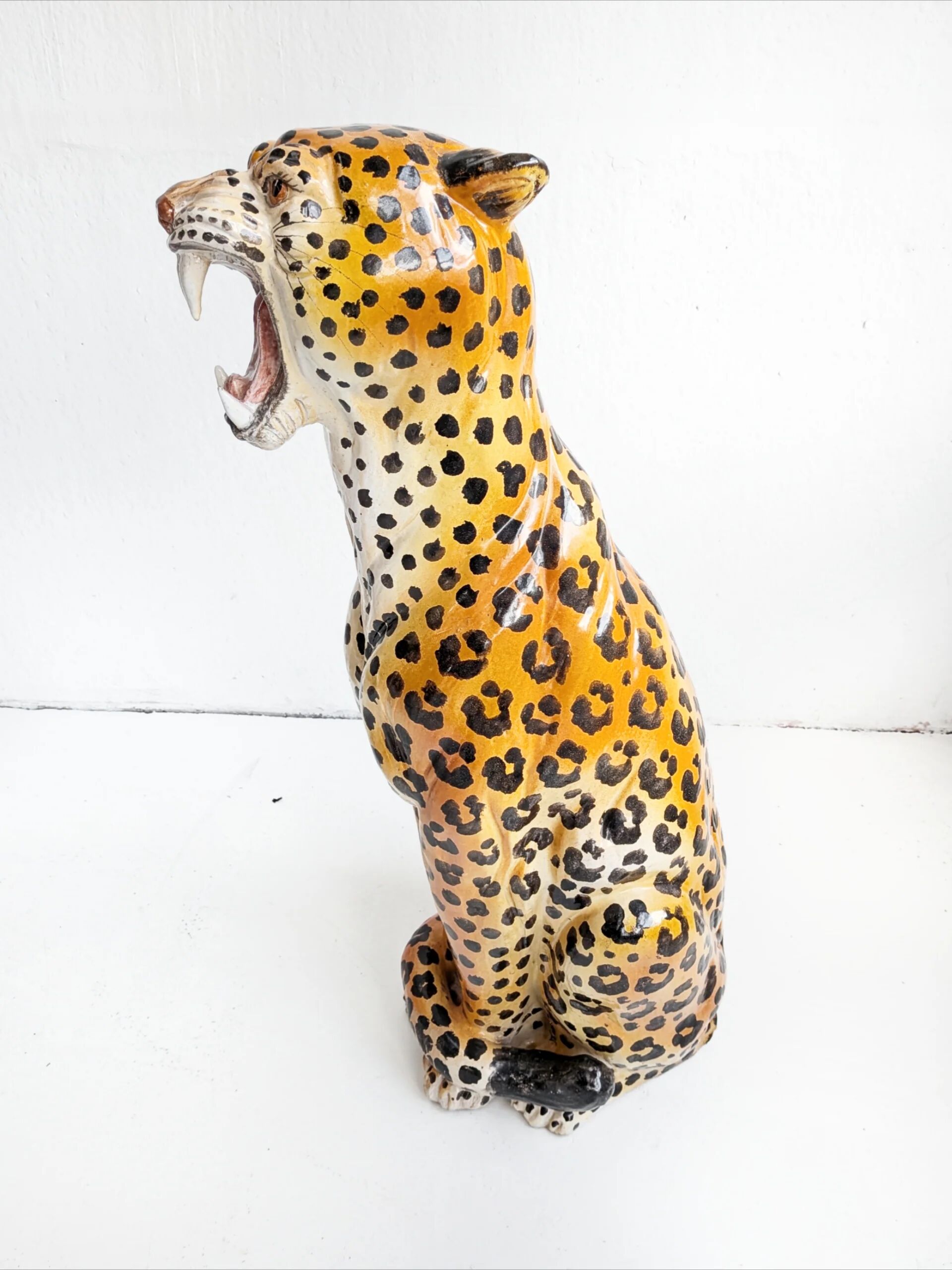 Ceramic cheetah statue from the 1970s.